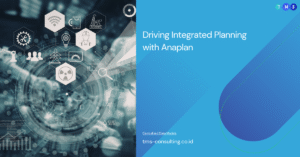 Illustration of connected planning using Anaplan, showing integrated data, processes, and business functions across an organization