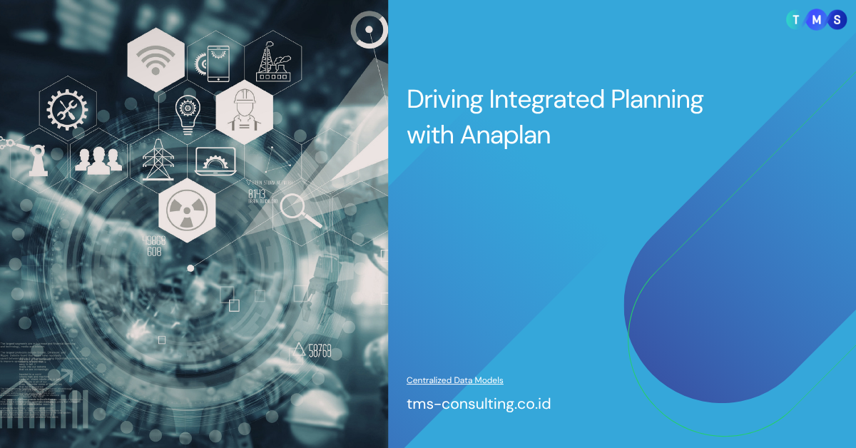 Illustration of connected planning using Anaplan, showing integrated data, processes, and business functions across an organization