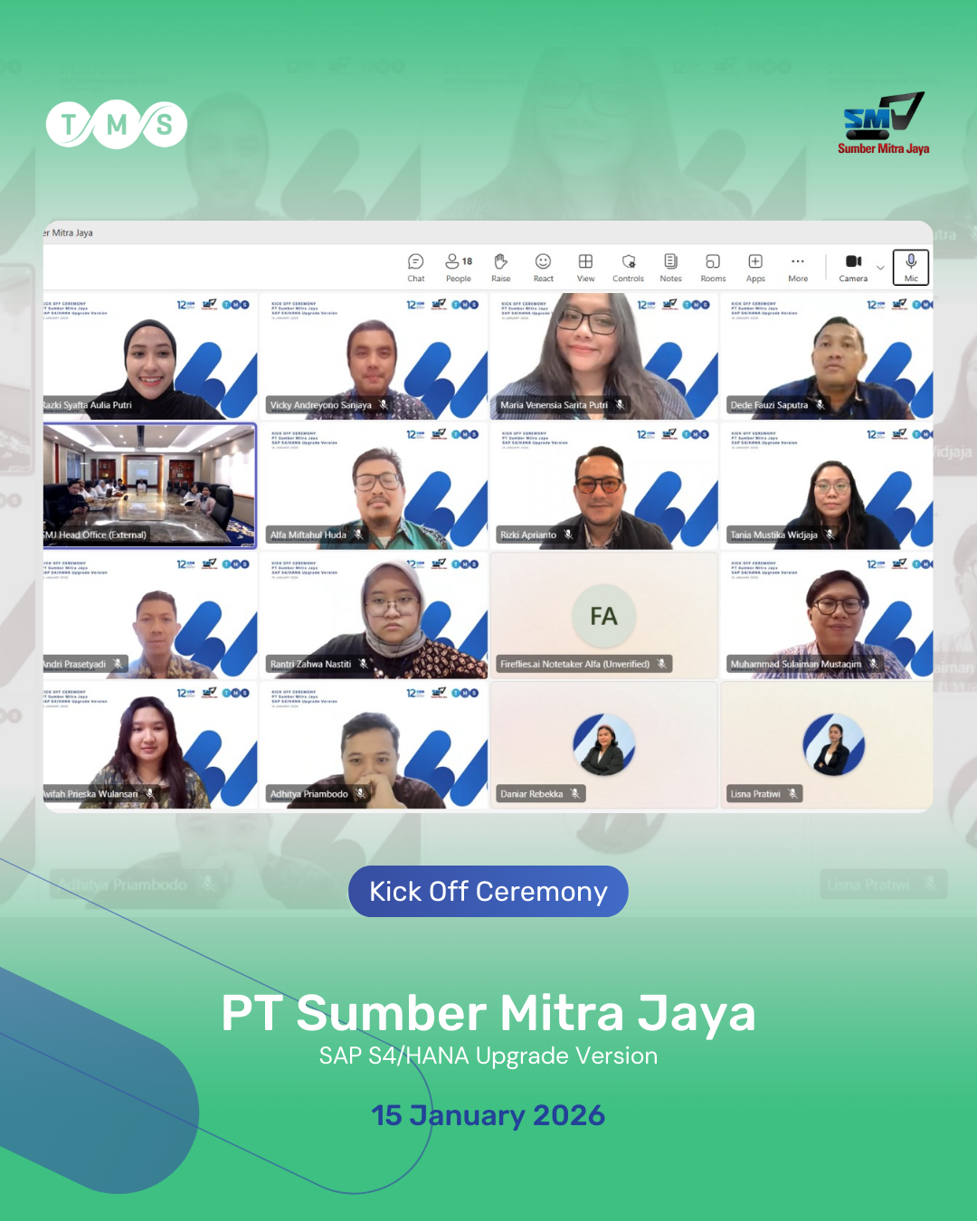 Kick Off Ceremony SAP S/4HANA Upgrade Version project at PT Sumber Mitra Jaya